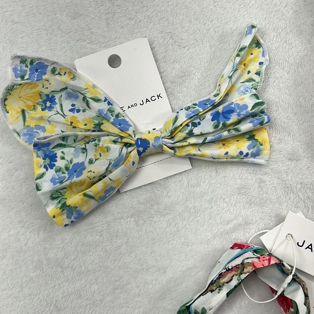 NWT Janie & Jack Floral Baby/Toddler Headbands & Bow 